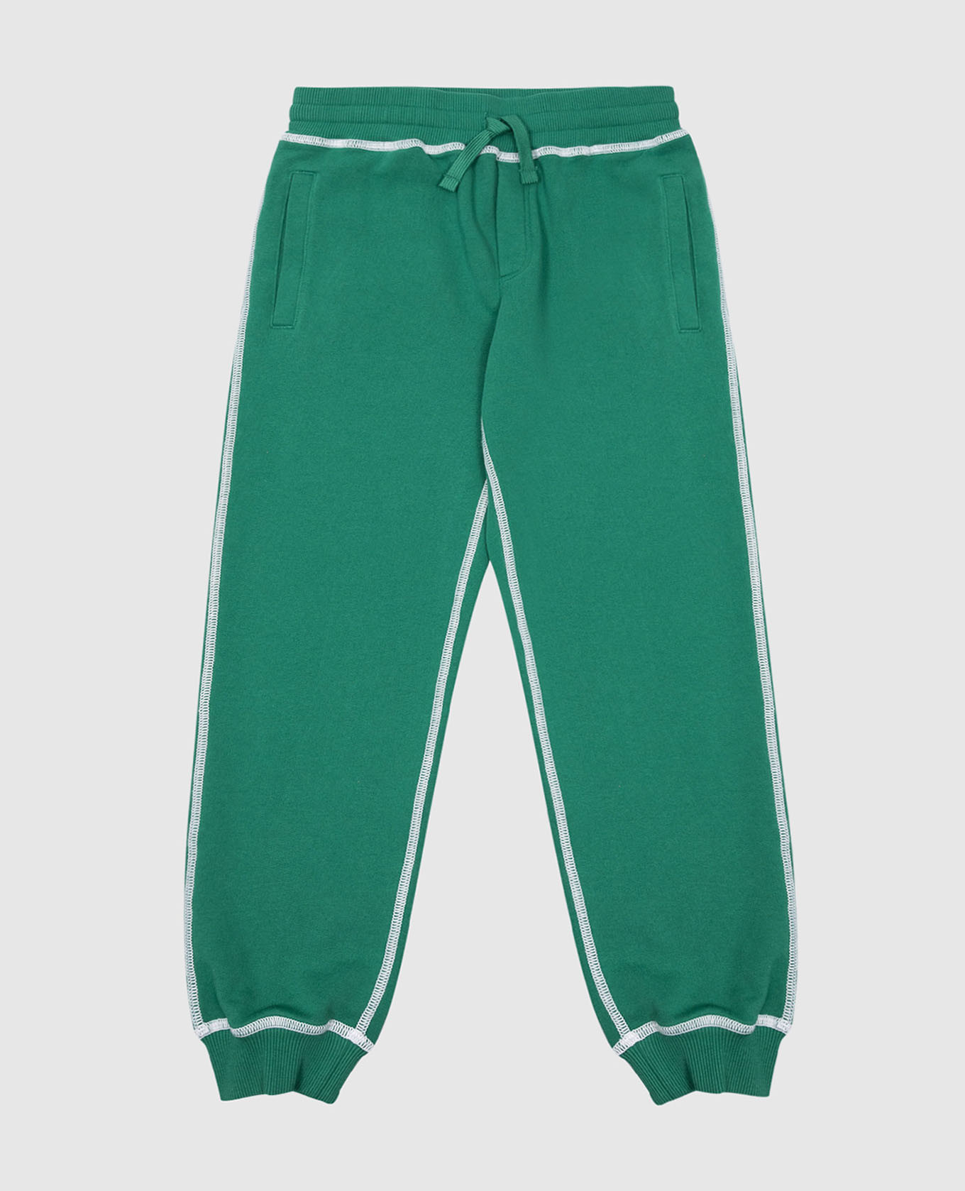 Kids green joggers with dg logo embroidery dolce&gabbana