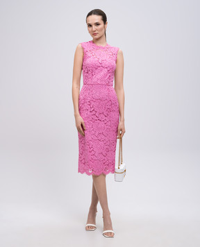 Dolce&Gabbana Pink lace midi dress F6H0ZTFLRE1