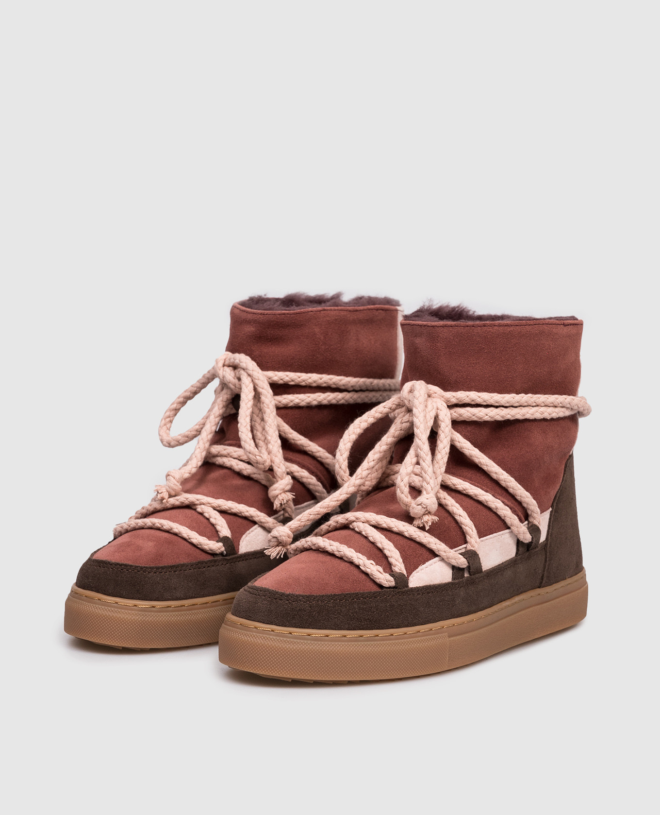 

Children's burgundy suede boots with fur Inuikii