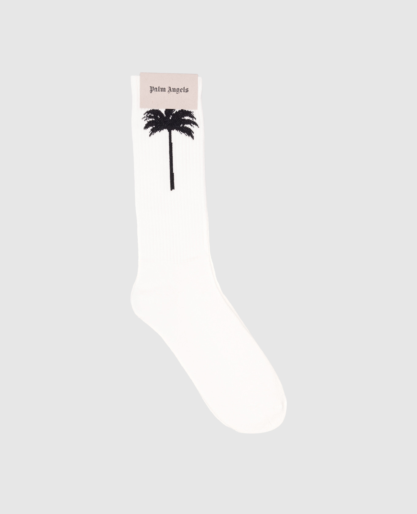 

White socks with a contrasting Palm pattern Palm Angels, Белый