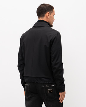 Dolce&Gabbana Black wool jacket with logo patch G9BQZTFURK8
