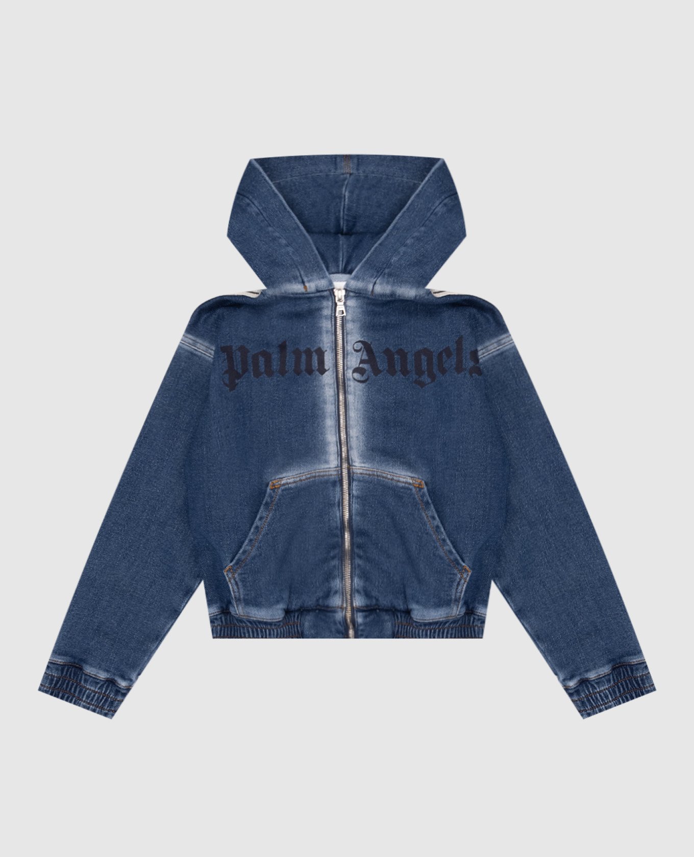 

Children's blue denim jacket with logo Palm Angels