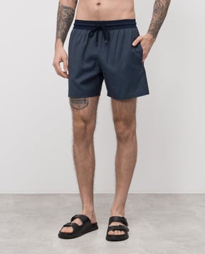Vilebrequin Blue wool check swim shorts MGUCL362