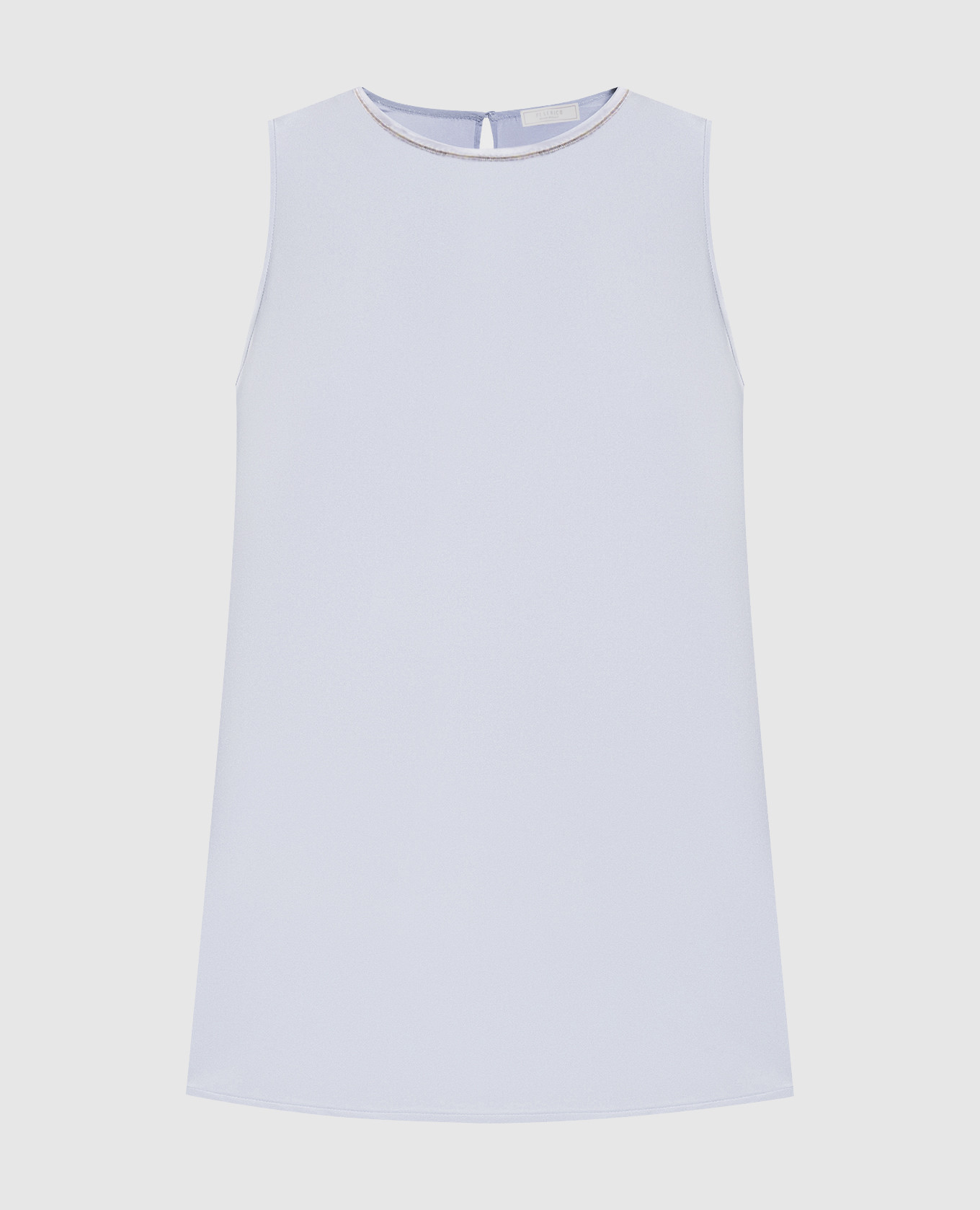 

Blue silk top with monil chain Peserico, Light blue
