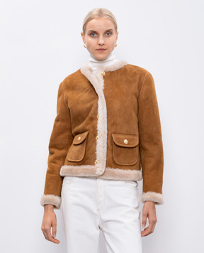 Simonetta Ravizza CARMEN brown short sheepskin coat F04JA268H27