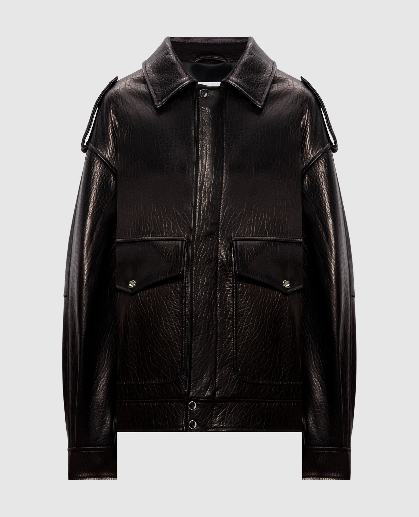 

Brown leather jacket with shoulder straps Babe Pay Pls