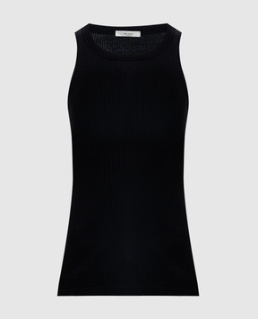 The Row Misty black ribbed top 8127K581