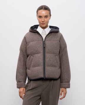 Brunello Cucinelli Brown cashmere down jacket M01ET7728