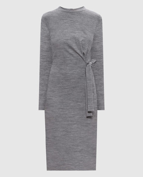 Peserico Gray melange dress with wool S02309J007551