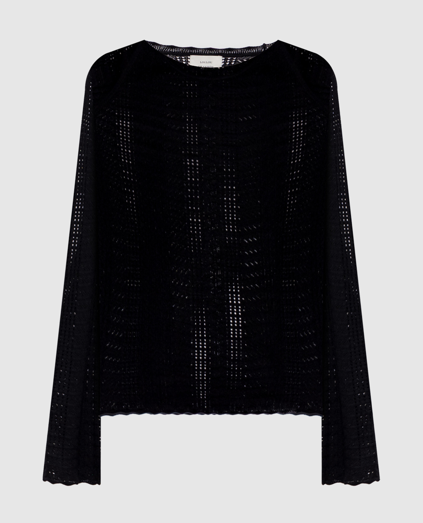 

GRETA black openwork sweater made of wool and cashmere Loulou de Saison
