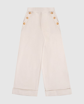 Balmain Children's beige pants with lapels BX6A40Z3183