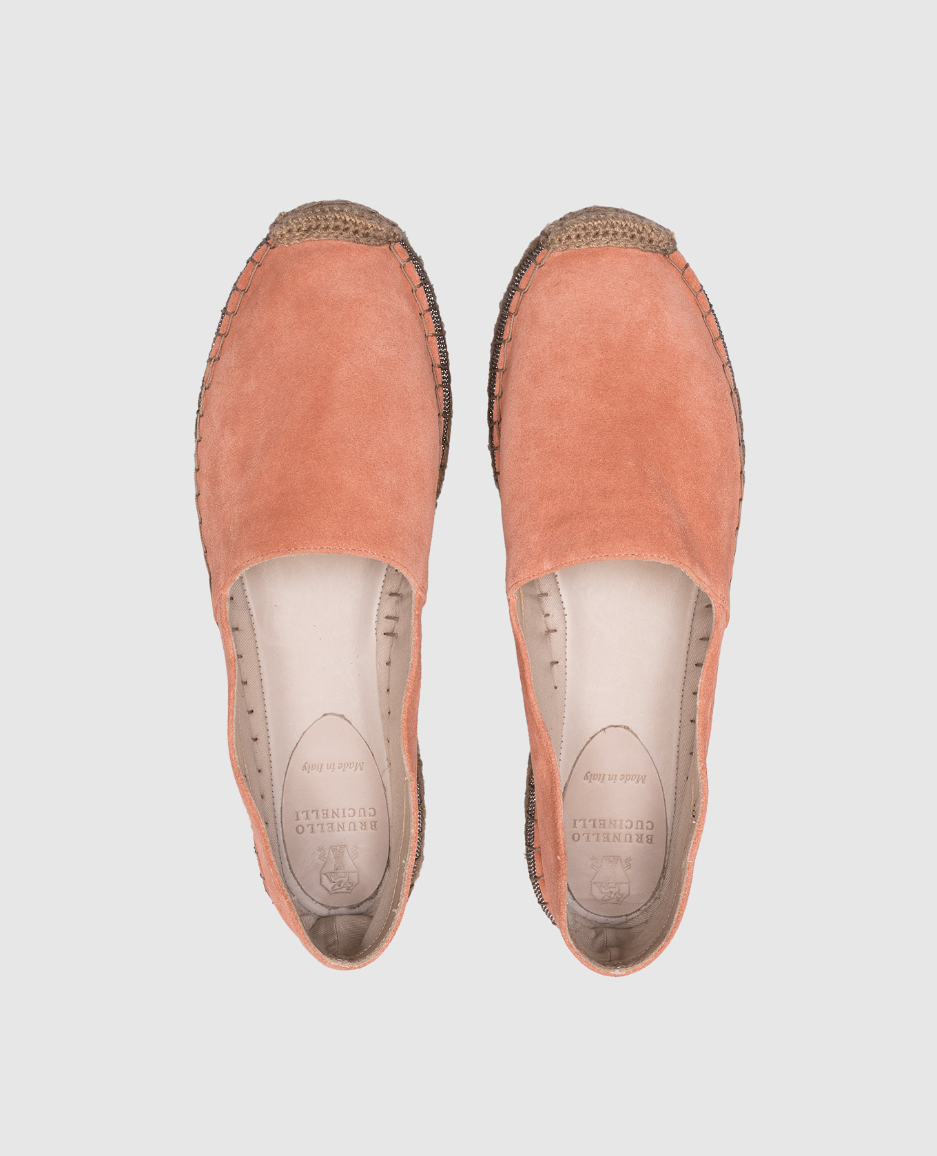

Pink suede espadrilles with monil chain Brunello Cucinelli