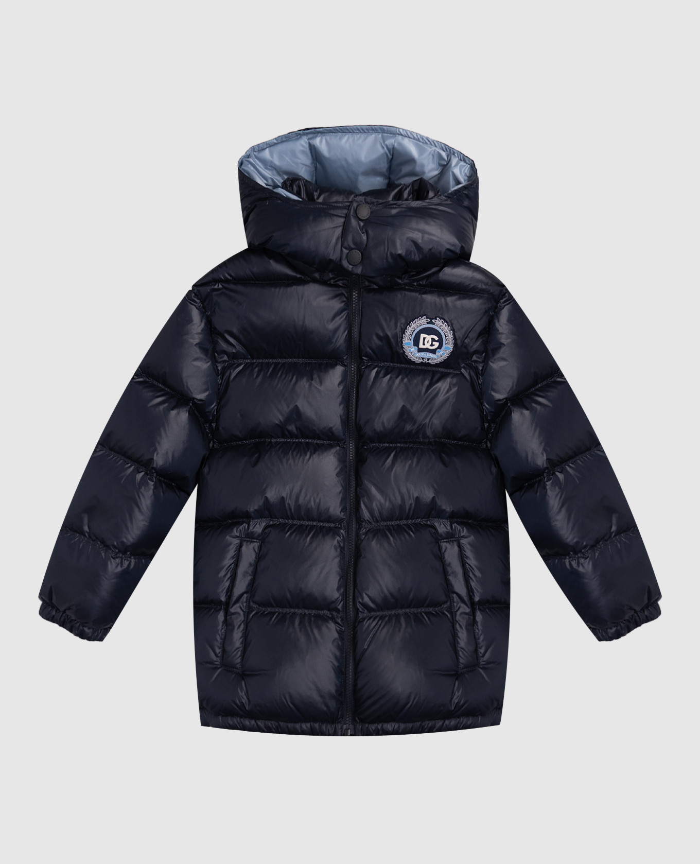 

Children's blue down jacket with monogram logo patch Dolce&Gabbana