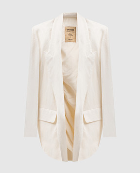UMA WANG Beige jacket Katrin asymmetrical cut UW6037