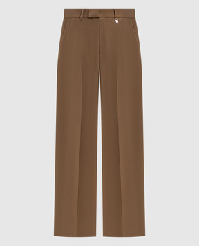 Giuseppe Di Morabito Milano Brown wool trousers with logo 03PFPA10203229