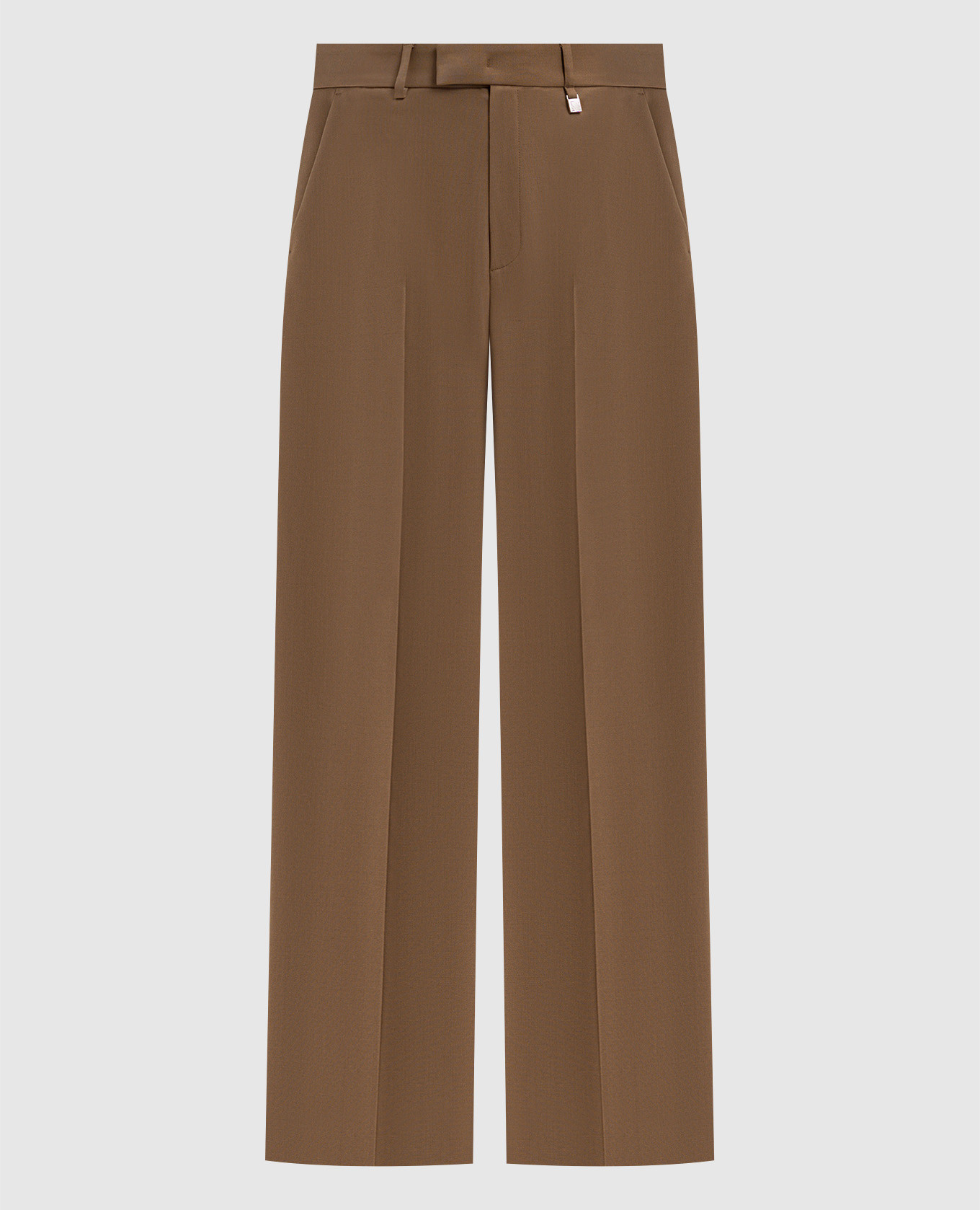 Brown wool trousers with logo giuseppe di morabito milano