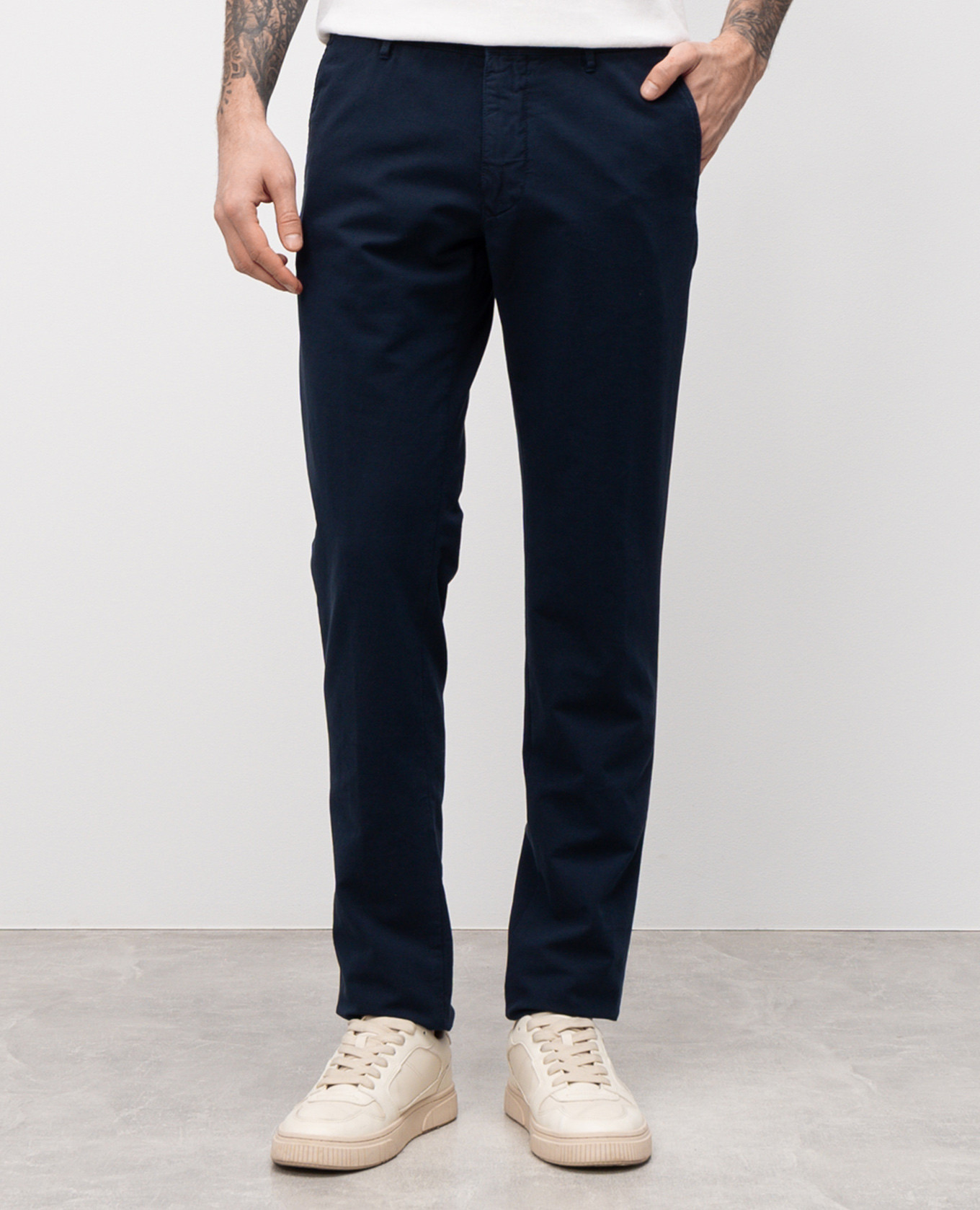 Blue pants with logo embroidery Incotex 3