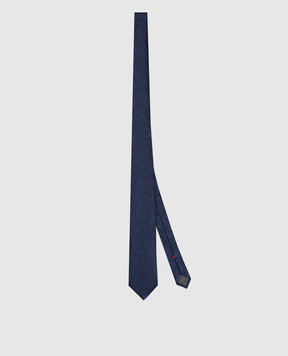 Brunello Cucinelli Blue patterned silk tie MR8970018