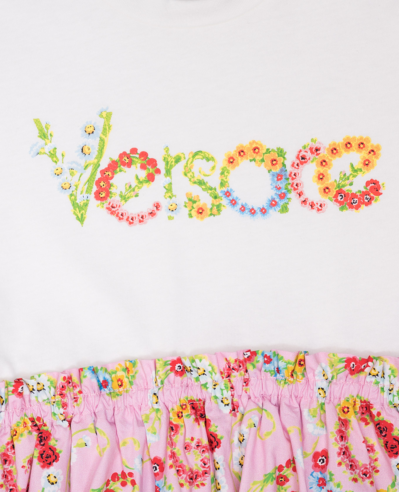 

Floral Swirl Children's Dress Versace, White