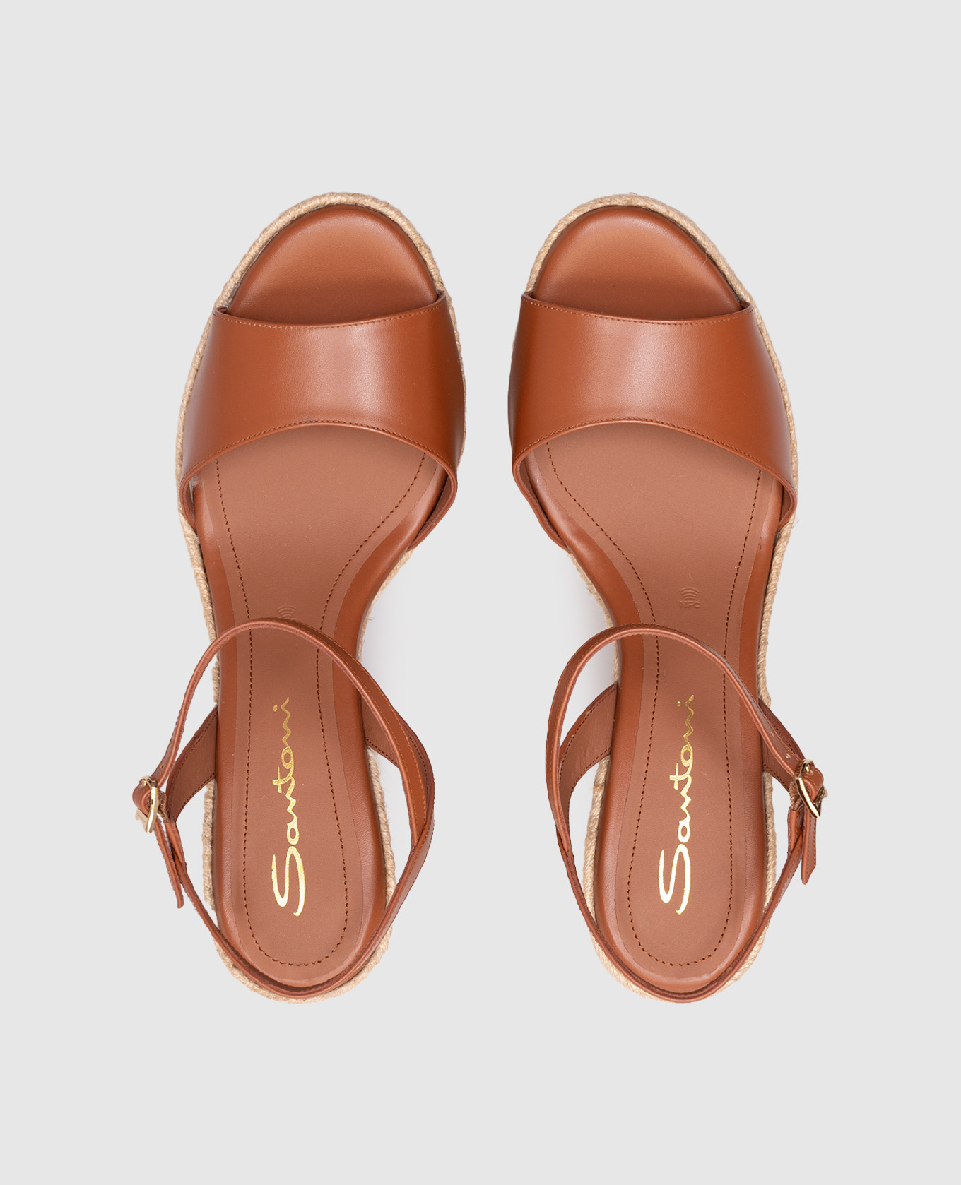 Brown leather sandals Santoni 4