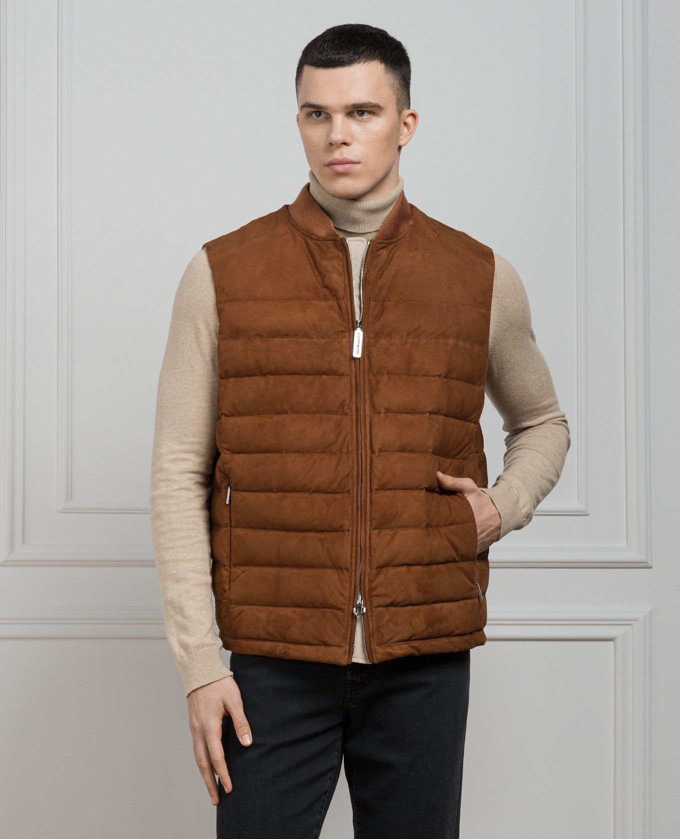

Brown down vest Stefano Ricci