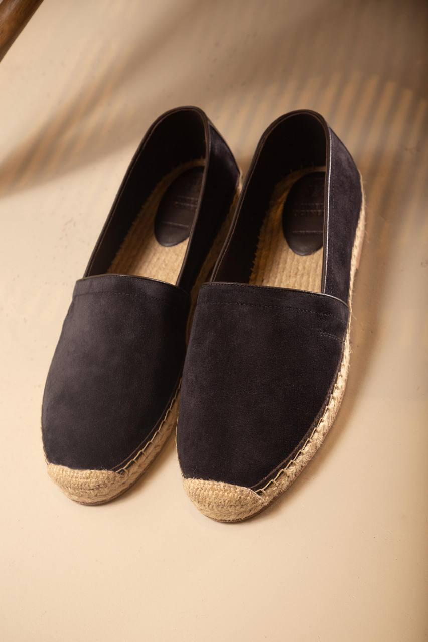 Blue suede espadrilles with logo emblem Brunello Cucinelli 6