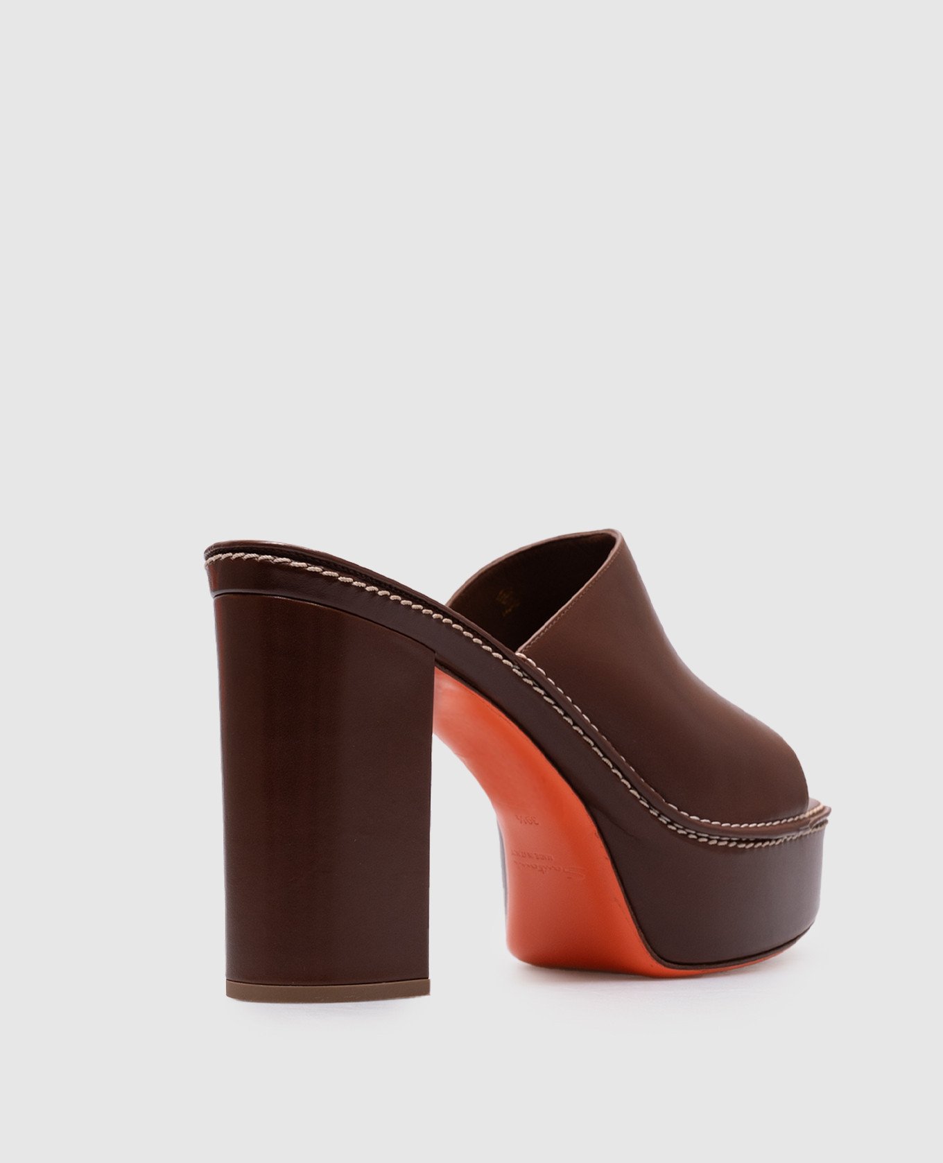 

Brown leather mules Santoni