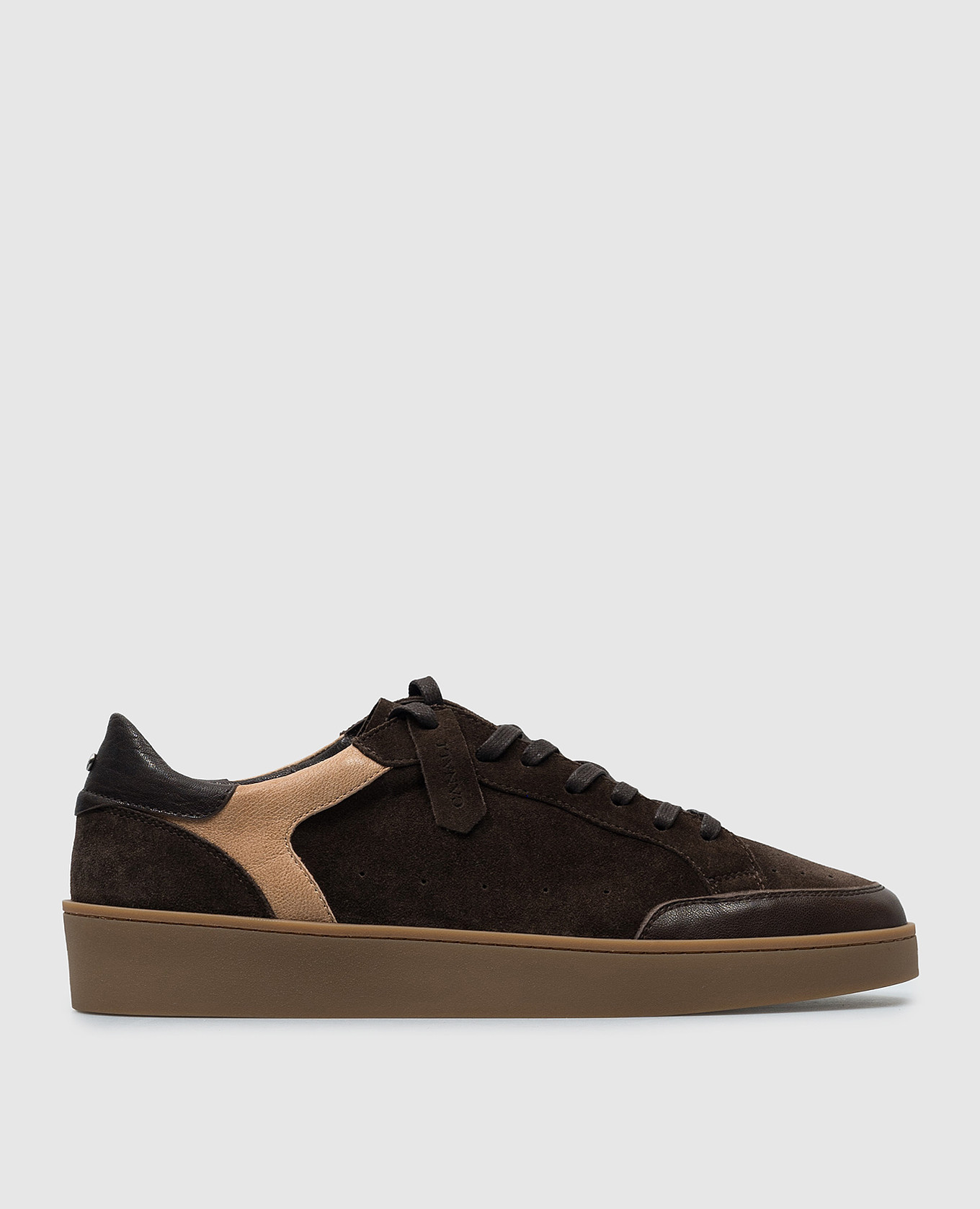 

Brown suede sneakers with logo Canali