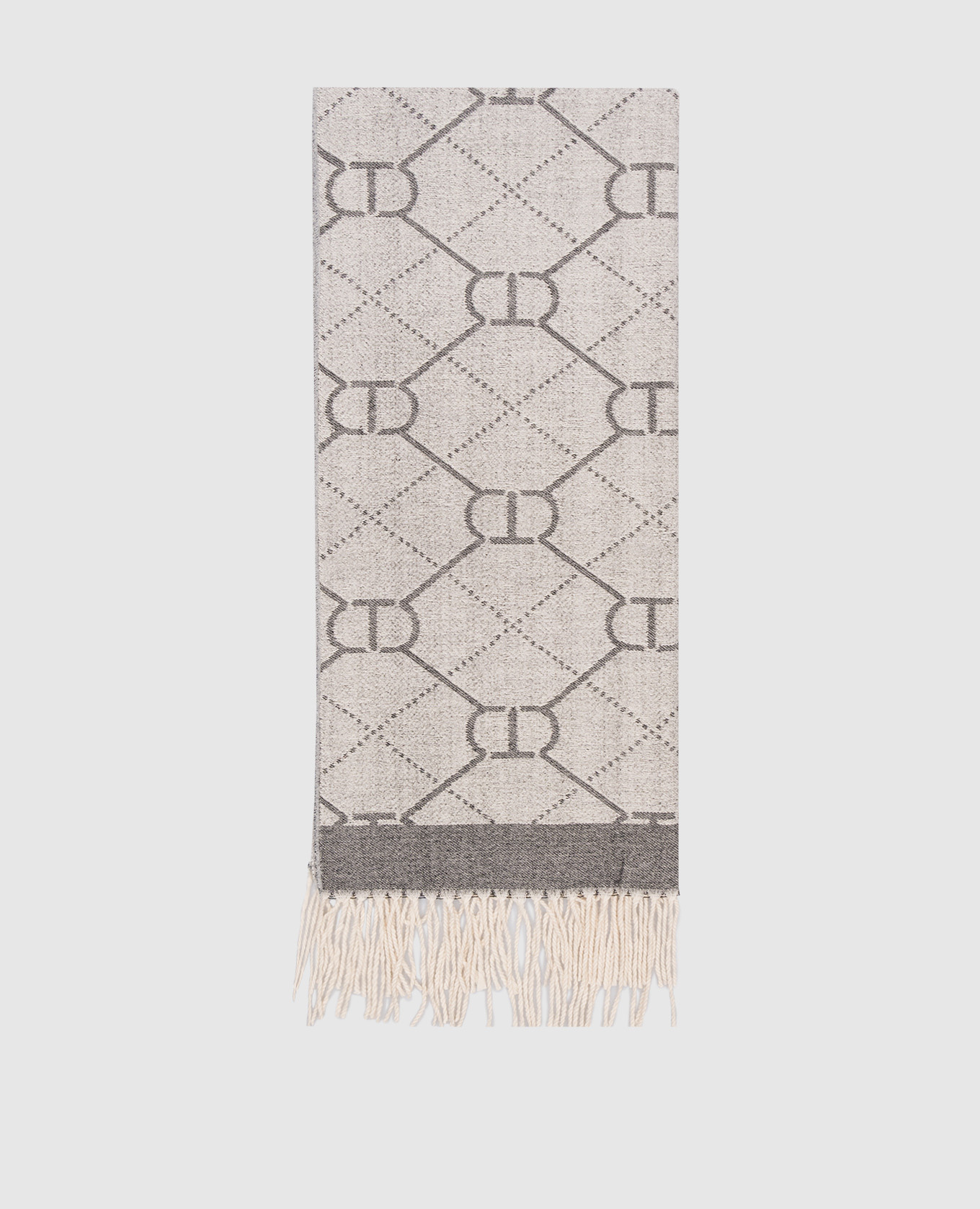 

Gray scarf in Oval T pattern Twinset, Серый