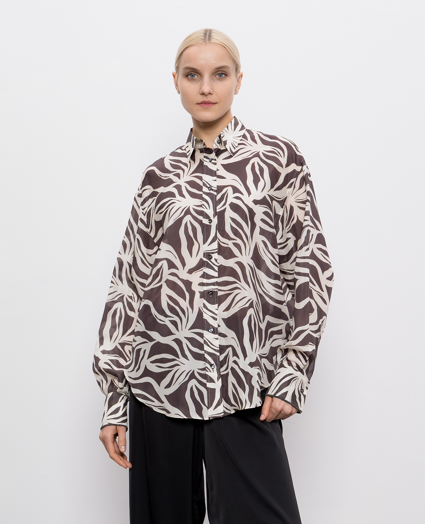 

Patterned silk blouse Brunello Cucinelli, Grey