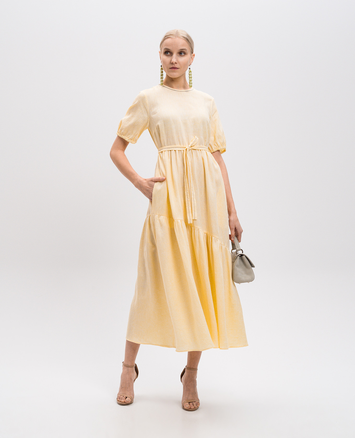 

Yellow linen maxi dress Peserico