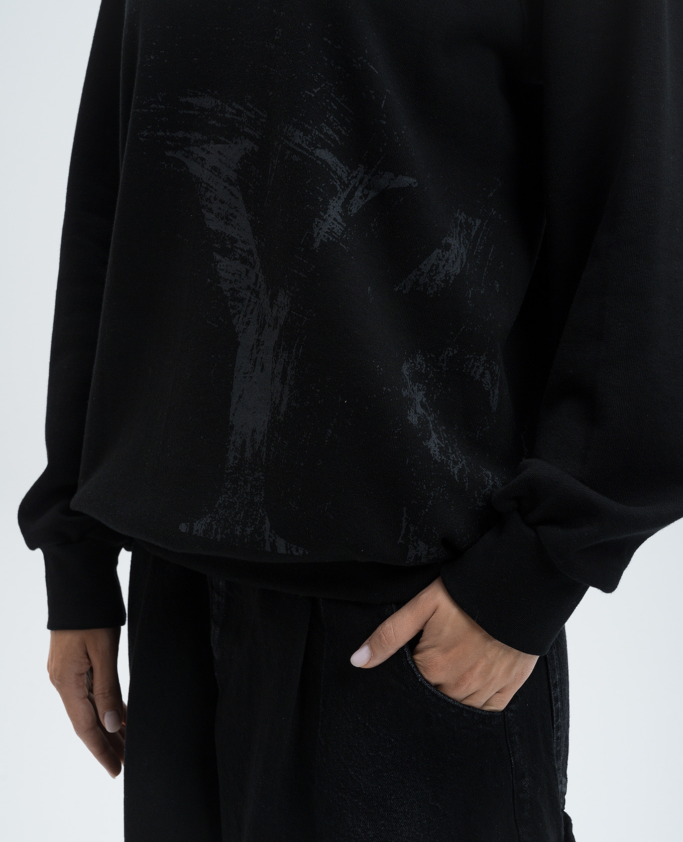 

Black sweatshirt with logo print Y`S Yamamoto