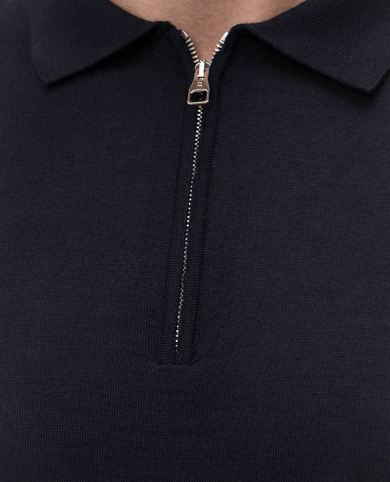 

Blue wool polo shirt Brett Johnson