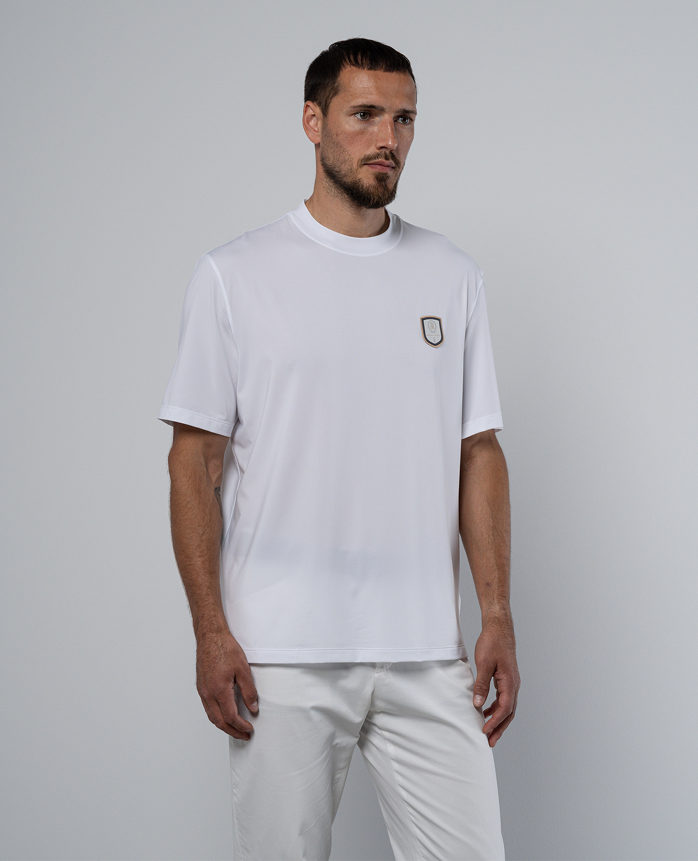 

White t-shirt with logo patch Brunello Cucinelli