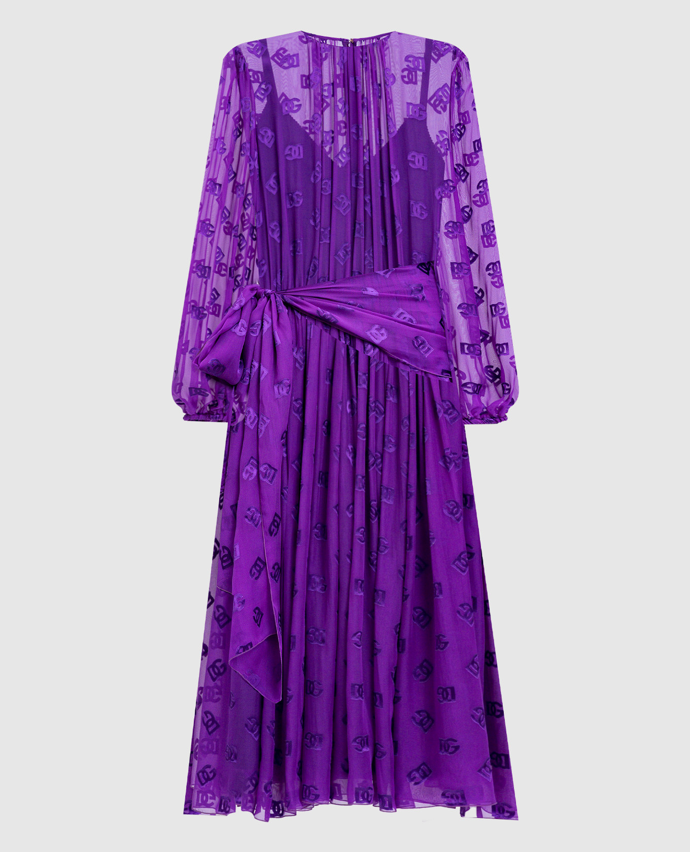 

Purple silk dress with DG pattern Dolce&Gabbana, Violet