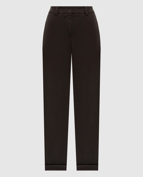 Peserico Khaki pants with lapels P04680T302487