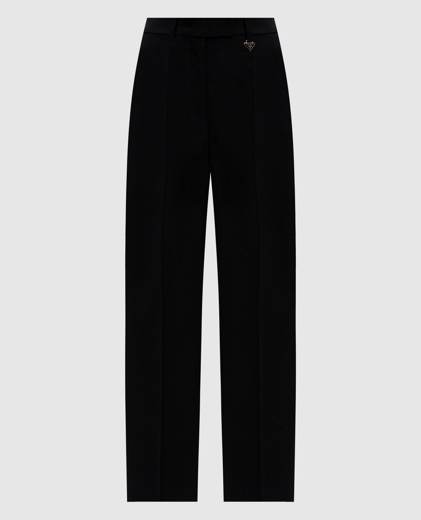 Prada Black wool trousers with logo