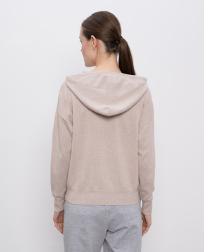 Peserico Beige wool, silk and cashmere hoodie A99299F129283A
