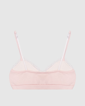 Story Loris Children's pink ribbed top with lace 35369