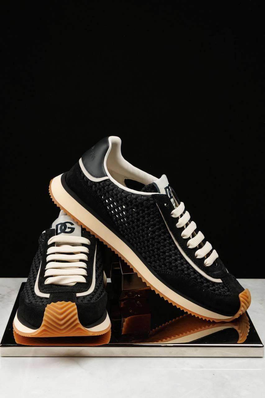 

Black combination sneakers with weaving Dolce&Gabbana