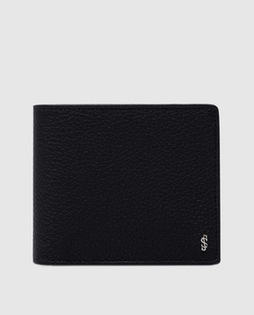 Serapian Black leather purse with logo SRCACMSL623911K001