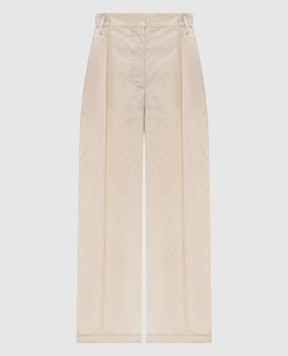 Brunello Cucinelli Beige pants with a textured pattern MQ994HH289