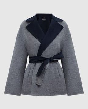 Heresis Gray cropped wool coat DG8070H420