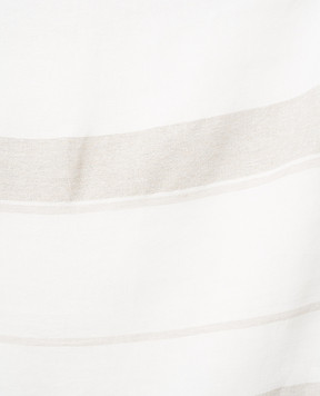 Brunello Cucinelli White linen plaid with lurex MLPLEARA01