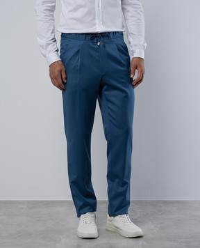 Enrico Mandelli Blue pants made of wool GYM02B4531
