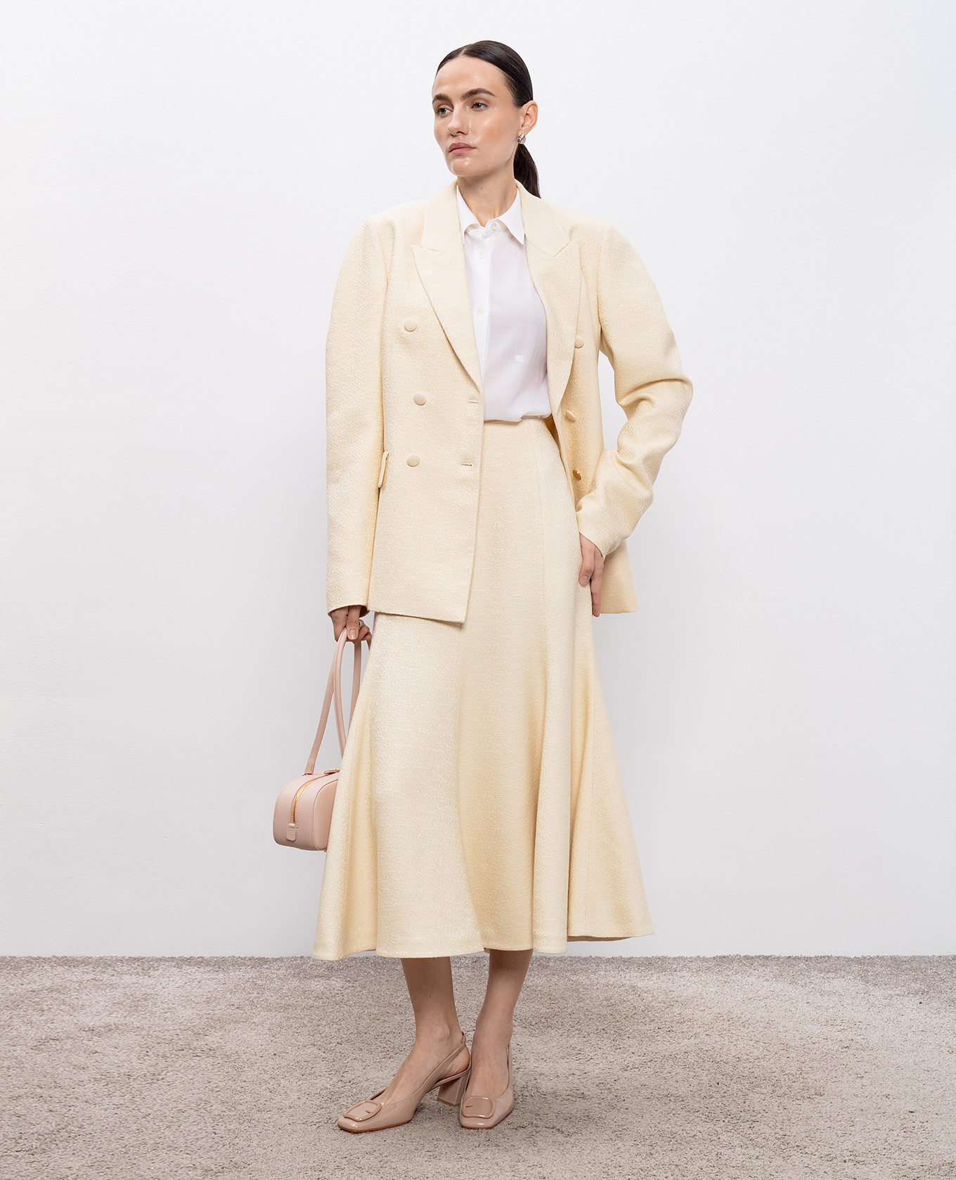 

Sedna beige double-breasted silk jacket Gabriela Hearst