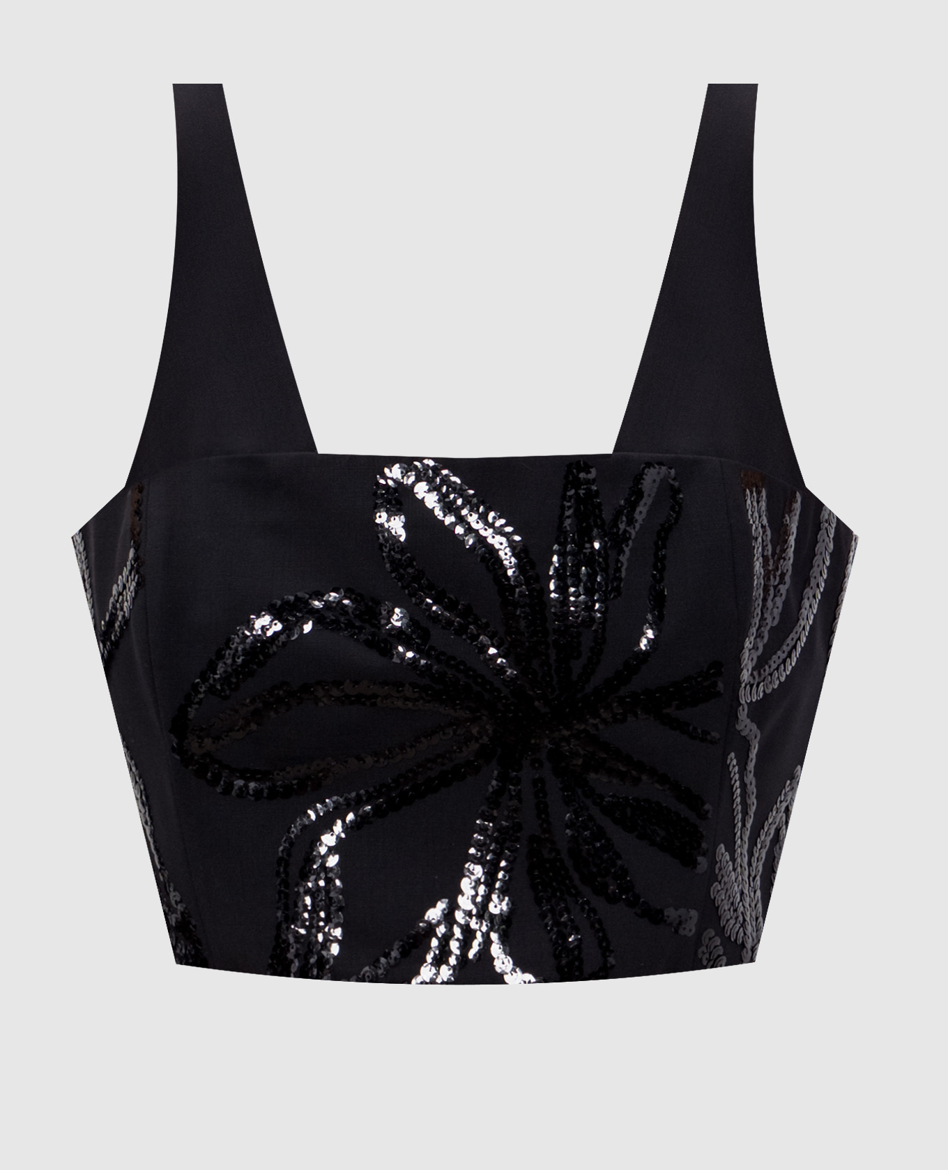 Black wool top with sequins Brunello Cucinelli