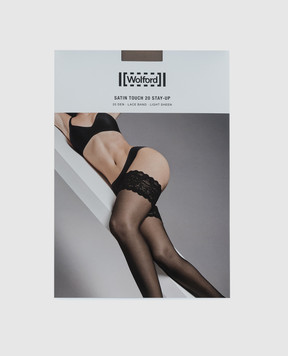 Wolford Beige stockings with satin 20 Den lace 21223