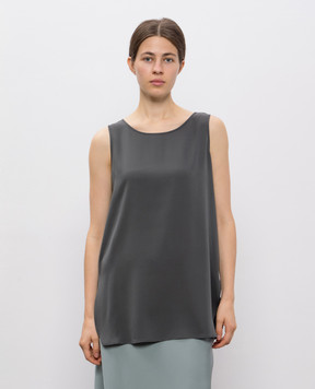 Allude Gray silk top 25584002