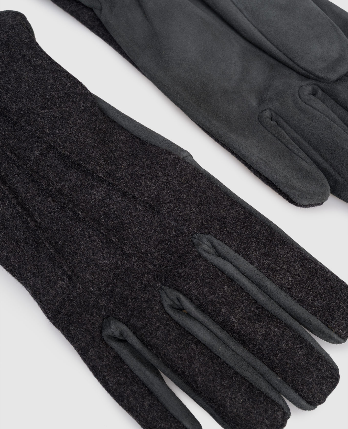 

Gray combination gloves with wool Peserico, Grey